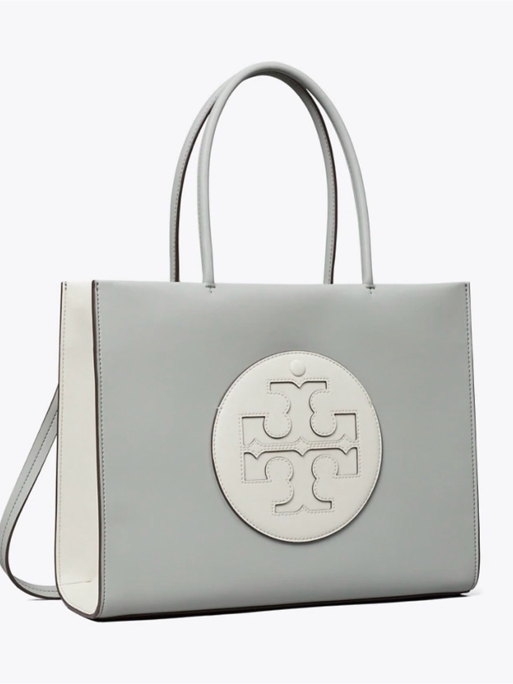 Tory Burch Light Gray & Grey Logo Tote Bag
